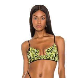 NWT Michael Costello x REVOLVE Granger Top in Green Glow Snake Size XS